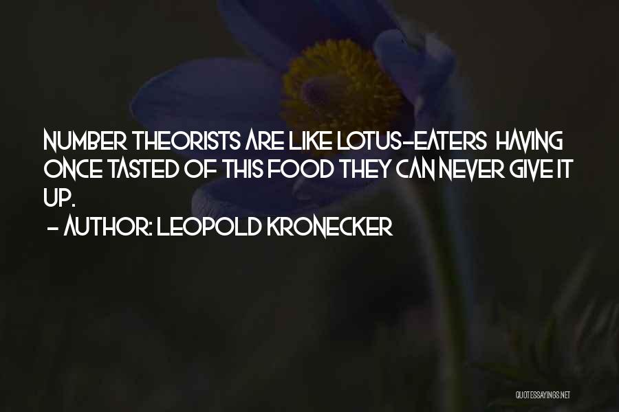 Leopold Kronecker Quotes: Number Theorists Are Like Lotus-eaters Having Once Tasted Of This Food They Can Never Give It Up.