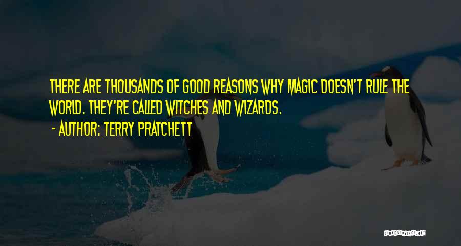 Terry Pratchett Quotes: There Are Thousands Of Good Reasons Why Magic Doesn't Rule The World. They're Called Witches And Wizards.