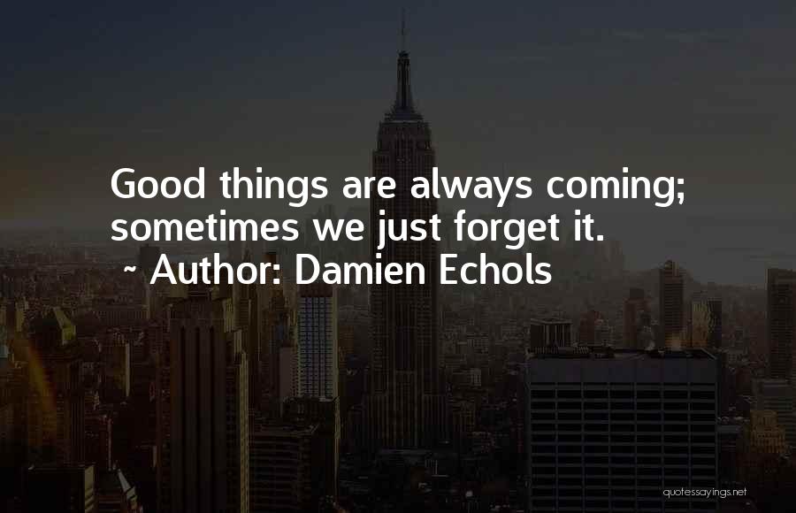 Damien Echols Quotes: Good Things Are Always Coming; Sometimes We Just Forget It.