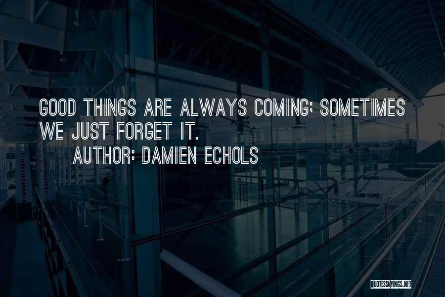 Damien Echols Quotes: Good Things Are Always Coming; Sometimes We Just Forget It.