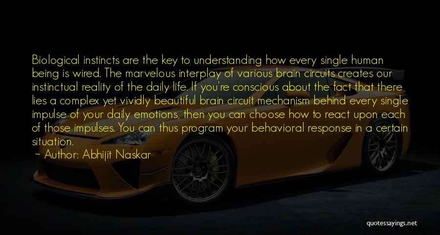 Abhijit Naskar Quotes: Biological Instincts Are The Key To Understanding How Every Single Human Being Is Wired. The Marvelous Interplay Of Various Brain