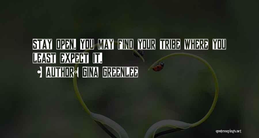 Gina Greenlee Quotes: Stay Open. You May Find Your Tribe Where You Least Expect It.