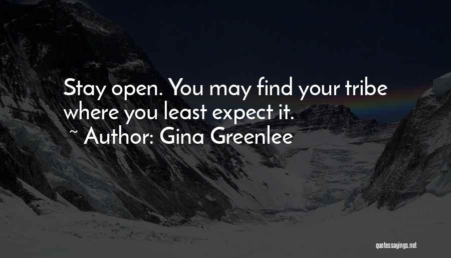 Gina Greenlee Quotes: Stay Open. You May Find Your Tribe Where You Least Expect It.