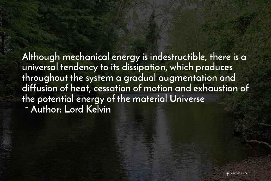 Lord Kelvin Quotes: Although Mechanical Energy Is Indestructible, There Is A Universal Tendency To Its Dissipation, Which Produces Throughout The System A Gradual