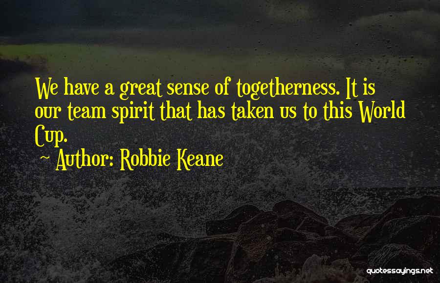 Robbie Keane Quotes: We Have A Great Sense Of Togetherness. It Is Our Team Spirit That Has Taken Us To This World Cup.