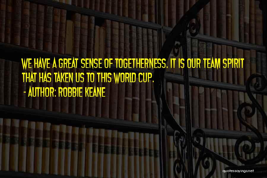 Robbie Keane Quotes: We Have A Great Sense Of Togetherness. It Is Our Team Spirit That Has Taken Us To This World Cup.