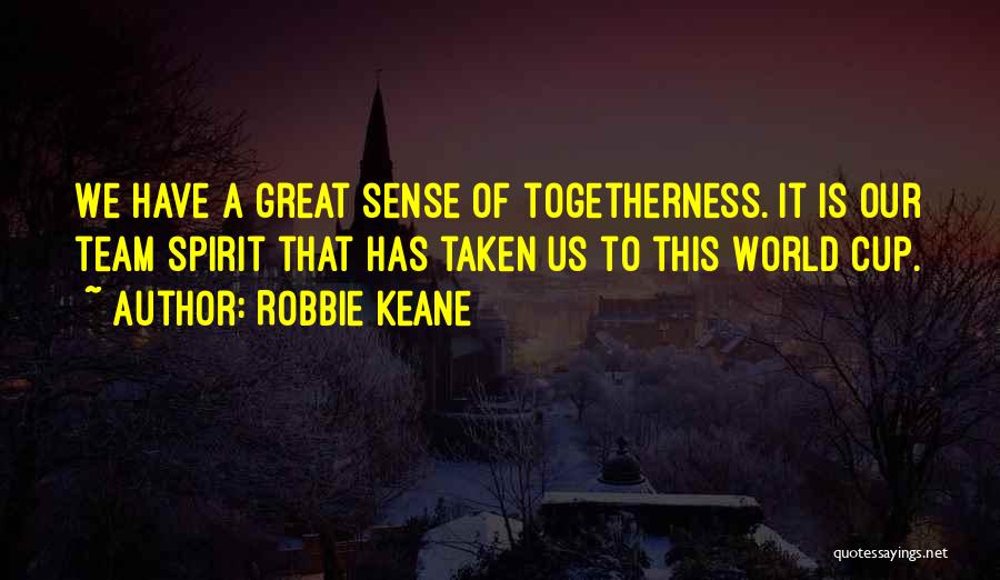 Robbie Keane Quotes: We Have A Great Sense Of Togetherness. It Is Our Team Spirit That Has Taken Us To This World Cup.