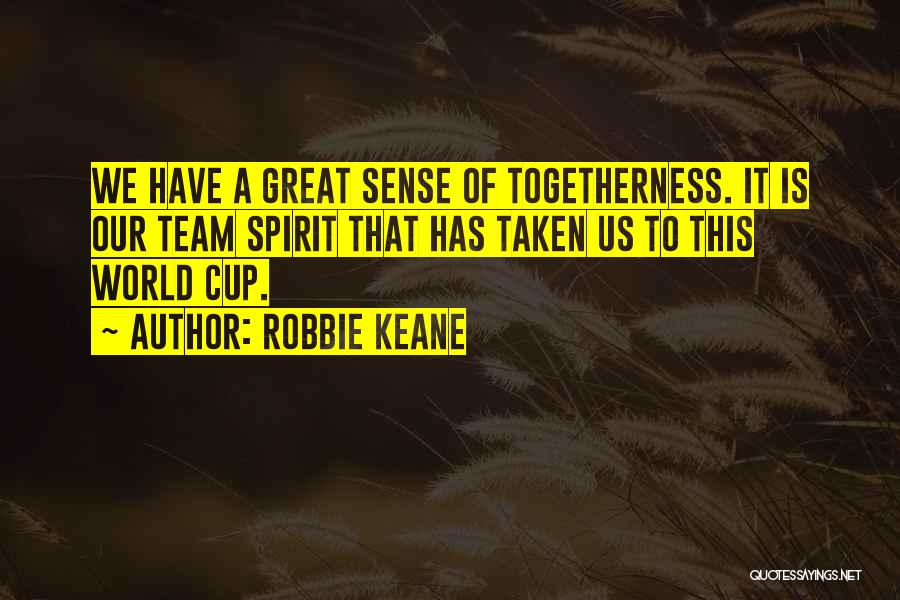 Robbie Keane Quotes: We Have A Great Sense Of Togetherness. It Is Our Team Spirit That Has Taken Us To This World Cup.