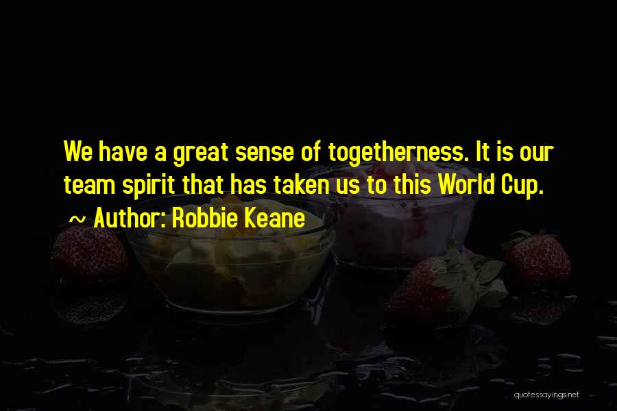 Robbie Keane Quotes: We Have A Great Sense Of Togetherness. It Is Our Team Spirit That Has Taken Us To This World Cup.