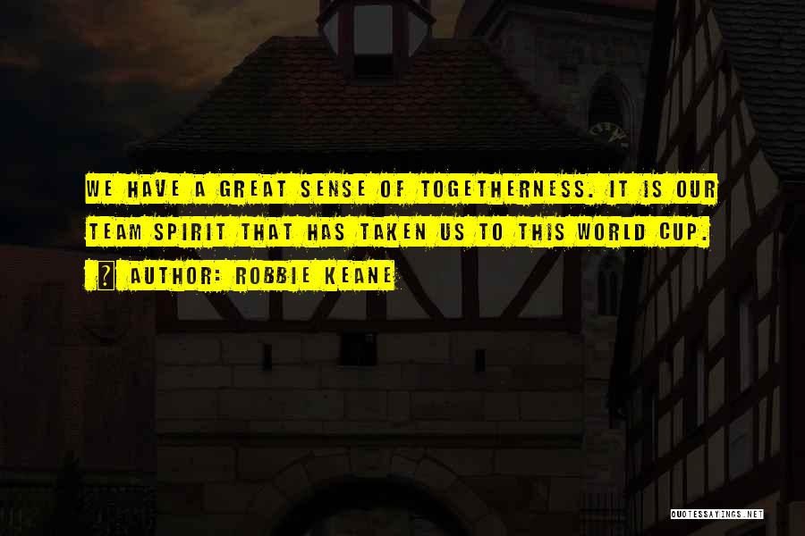 Robbie Keane Quotes: We Have A Great Sense Of Togetherness. It Is Our Team Spirit That Has Taken Us To This World Cup.