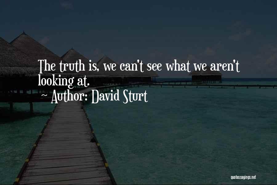 David Sturt Quotes: The Truth Is, We Can't See What We Aren't Looking At.