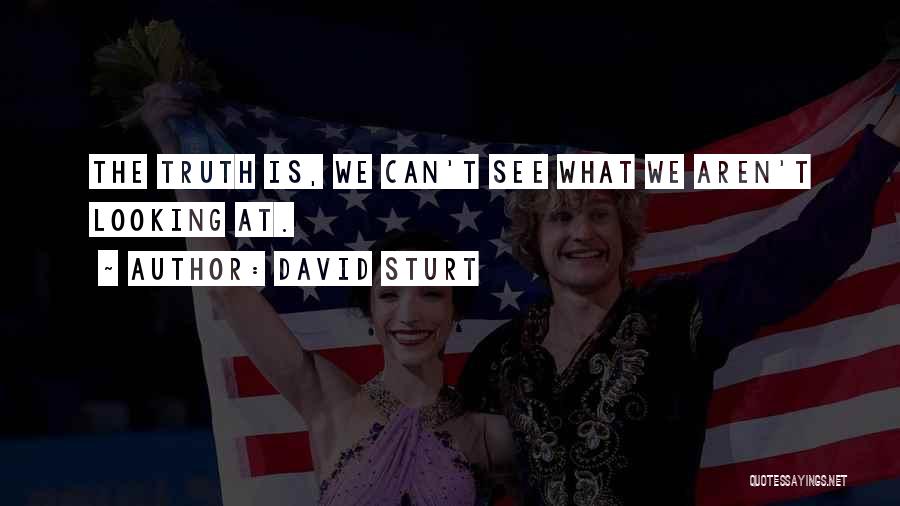 David Sturt Quotes: The Truth Is, We Can't See What We Aren't Looking At.