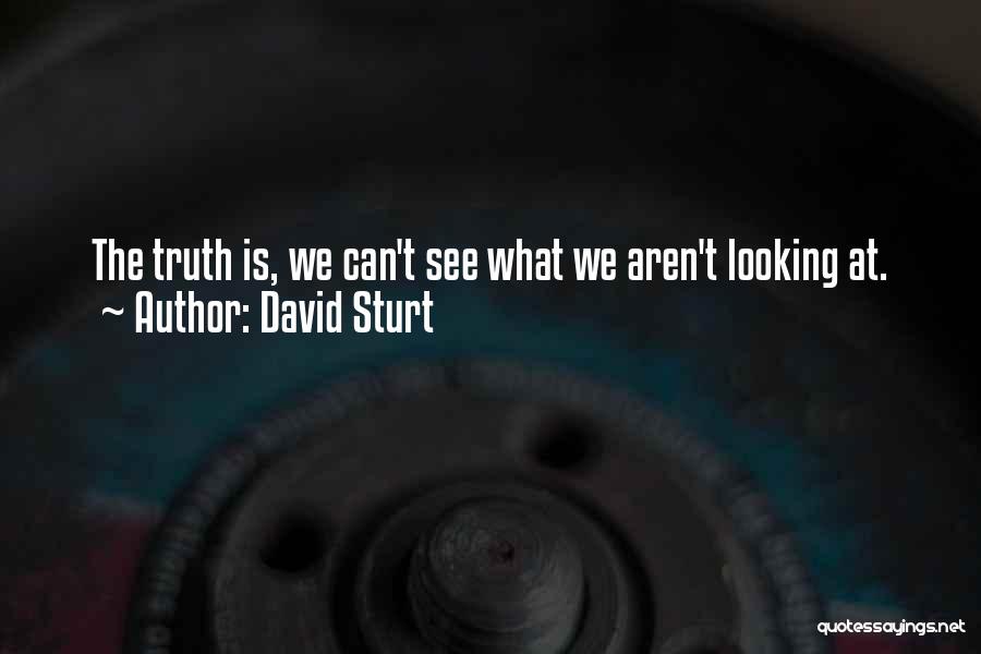 David Sturt Quotes: The Truth Is, We Can't See What We Aren't Looking At.