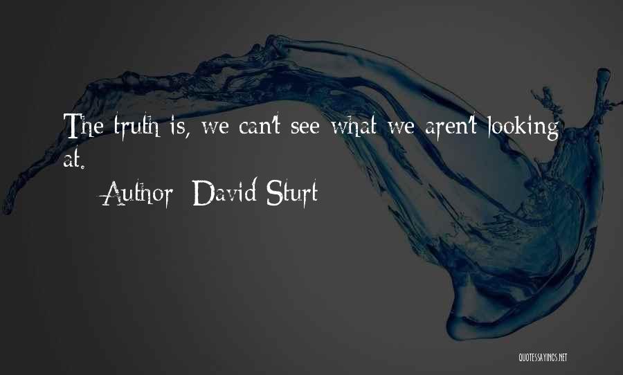 David Sturt Quotes: The Truth Is, We Can't See What We Aren't Looking At.