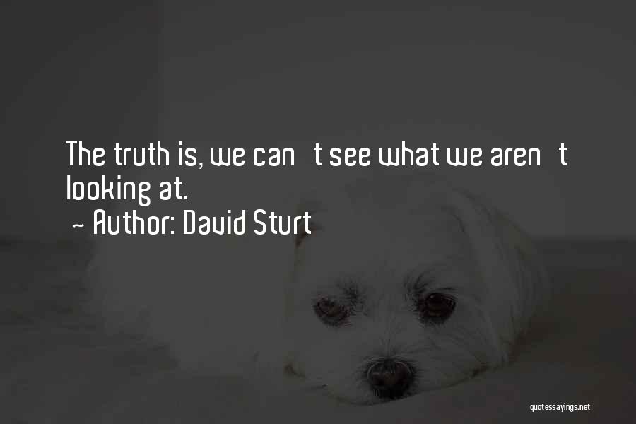 David Sturt Quotes: The Truth Is, We Can't See What We Aren't Looking At.