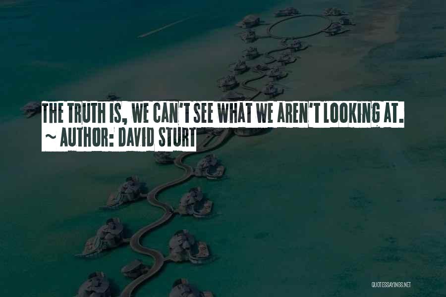 David Sturt Quotes: The Truth Is, We Can't See What We Aren't Looking At.