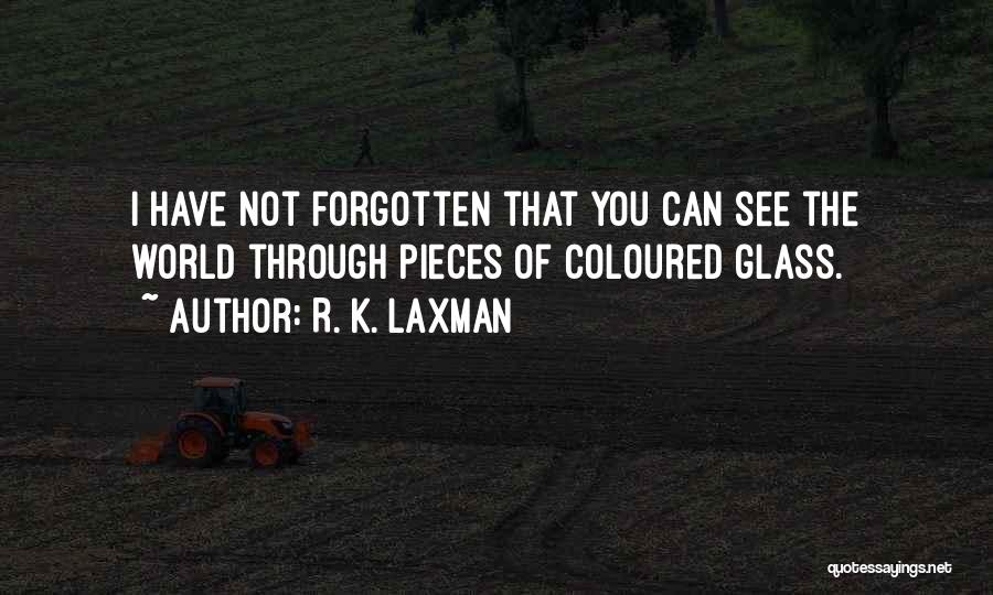 R. K. Laxman Quotes: I Have Not Forgotten That You Can See The World Through Pieces Of Coloured Glass.