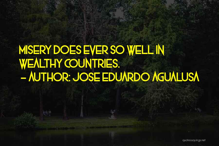 Jose Eduardo Agualusa Quotes: Misery Does Ever So Well In Wealthy Countries.
