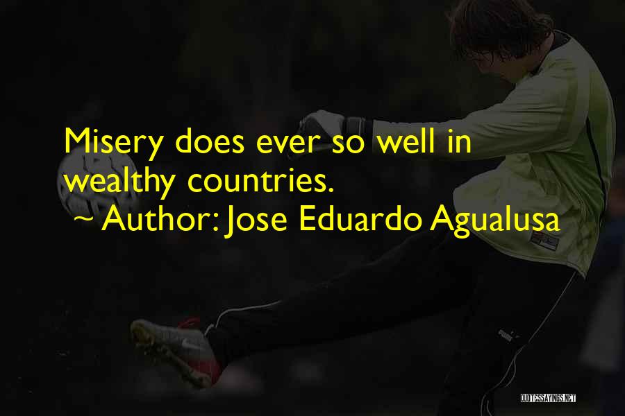 Jose Eduardo Agualusa Quotes: Misery Does Ever So Well In Wealthy Countries.