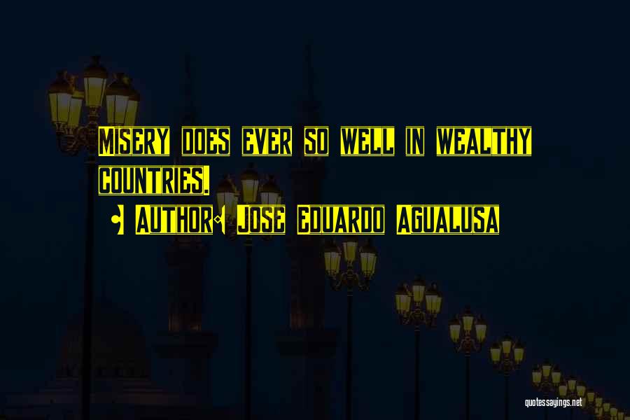 Jose Eduardo Agualusa Quotes: Misery Does Ever So Well In Wealthy Countries.