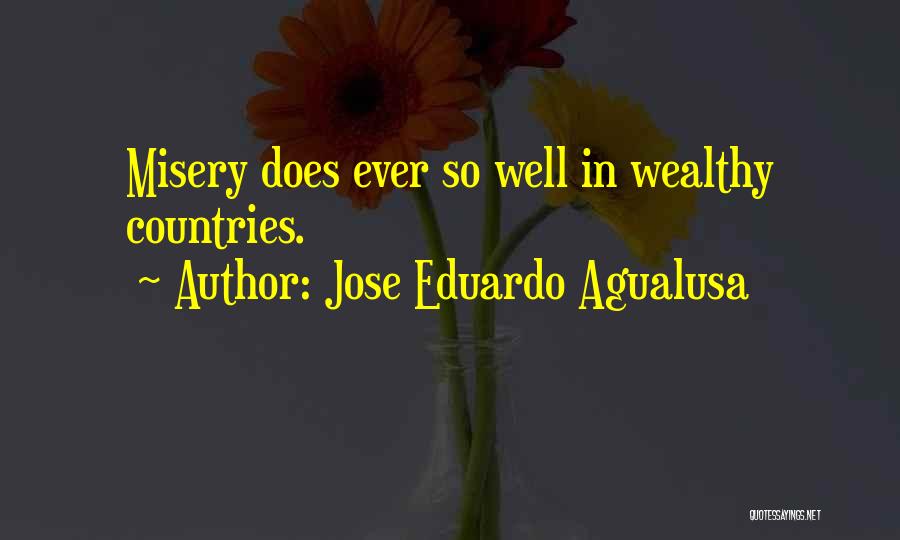Jose Eduardo Agualusa Quotes: Misery Does Ever So Well In Wealthy Countries.