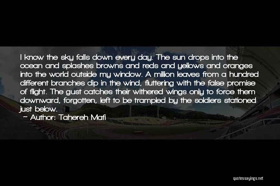 Tahereh Mafi Quotes: I Know The Sky Falls Down Every Day. The Sun Drops Into The Ocean And Splashes Browns And Reds And