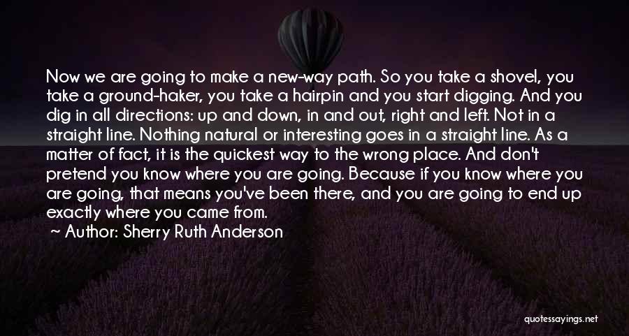 Sherry Ruth Anderson Quotes: Now We Are Going To Make A New-way Path. So You Take A Shovel, You Take A Ground-haker, You Take