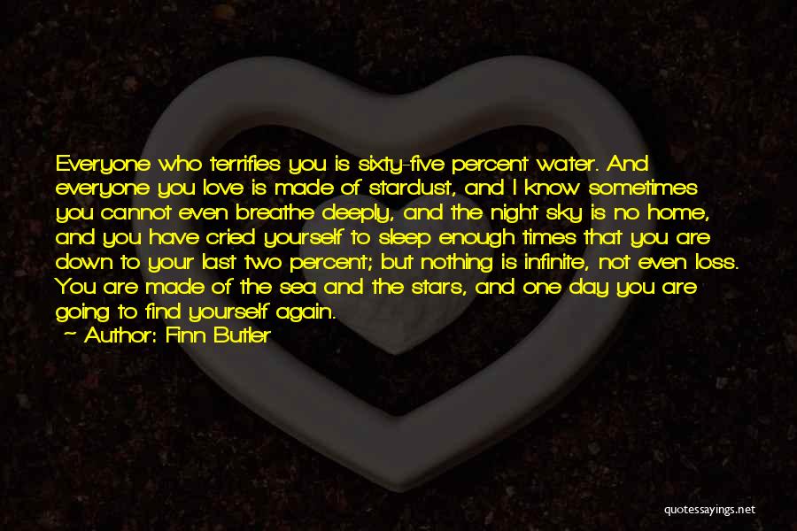 Finn Butler Quotes: Everyone Who Terrifies You Is Sixty-five Percent Water. And Everyone You Love Is Made Of Stardust, And I Know Sometimes