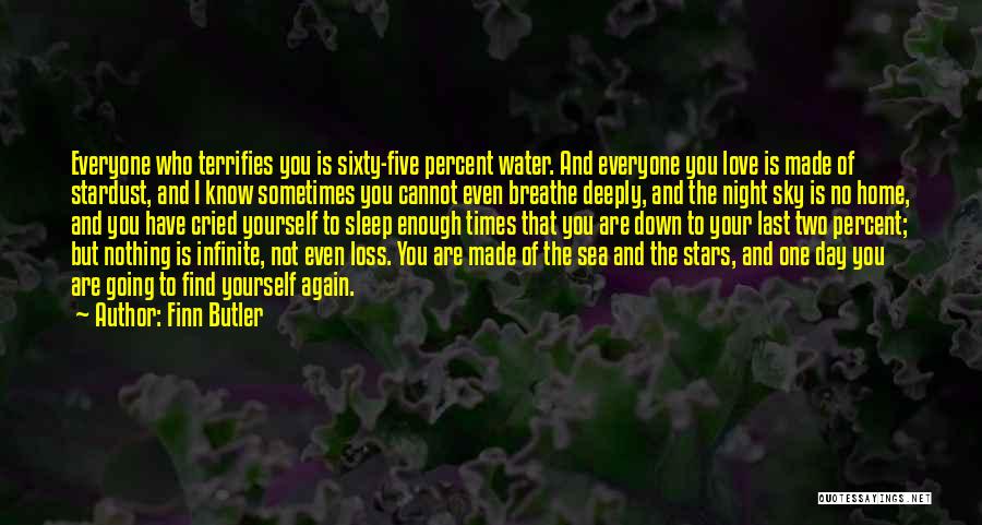 Finn Butler Quotes: Everyone Who Terrifies You Is Sixty-five Percent Water. And Everyone You Love Is Made Of Stardust, And I Know Sometimes