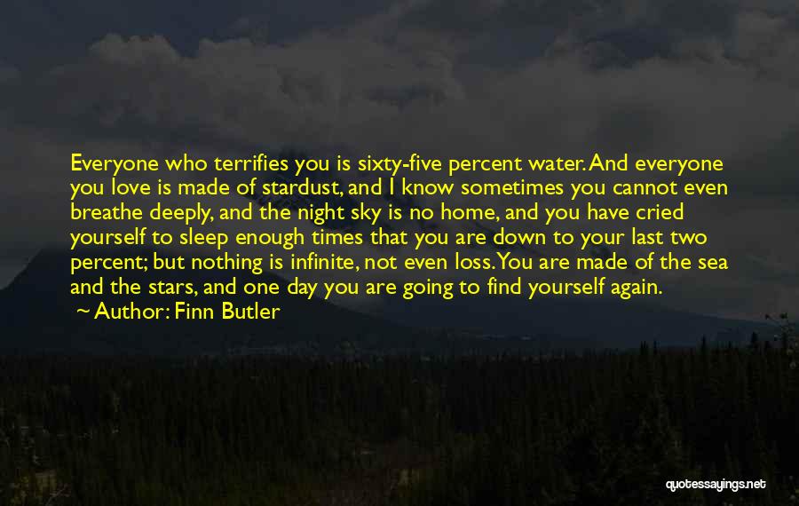 Finn Butler Quotes: Everyone Who Terrifies You Is Sixty-five Percent Water. And Everyone You Love Is Made Of Stardust, And I Know Sometimes