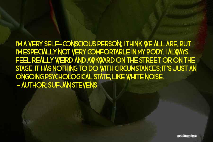 Sufjan Stevens Quotes: I'm A Very Self-conscious Person; I Think We All Are, But I'm Especially Not Very Comfortable In My Body. I