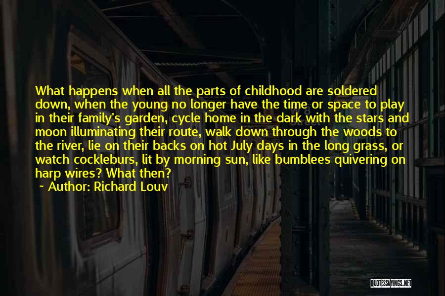 Richard Louv Quotes: What Happens When All The Parts Of Childhood Are Soldered Down, When The Young No Longer Have The Time Or