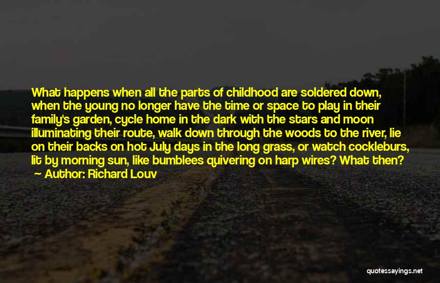 Richard Louv Quotes: What Happens When All The Parts Of Childhood Are Soldered Down, When The Young No Longer Have The Time Or