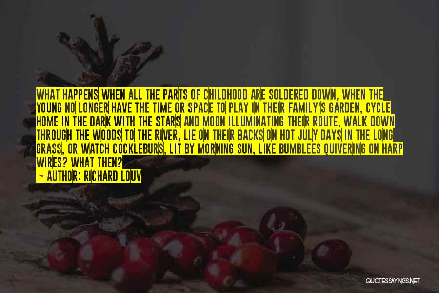 Richard Louv Quotes: What Happens When All The Parts Of Childhood Are Soldered Down, When The Young No Longer Have The Time Or