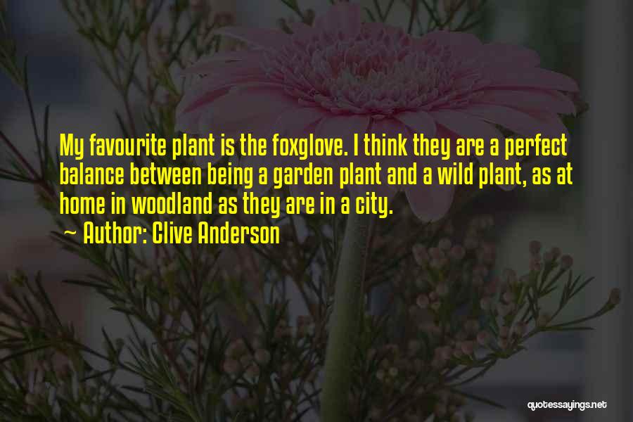 Clive Anderson Quotes: My Favourite Plant Is The Foxglove. I Think They Are A Perfect Balance Between Being A Garden Plant And A
