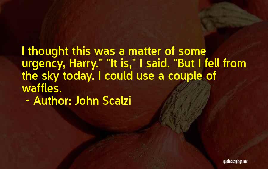 John Scalzi Quotes: I Thought This Was A Matter Of Some Urgency, Harry. It Is, I Said. But I Fell From The Sky