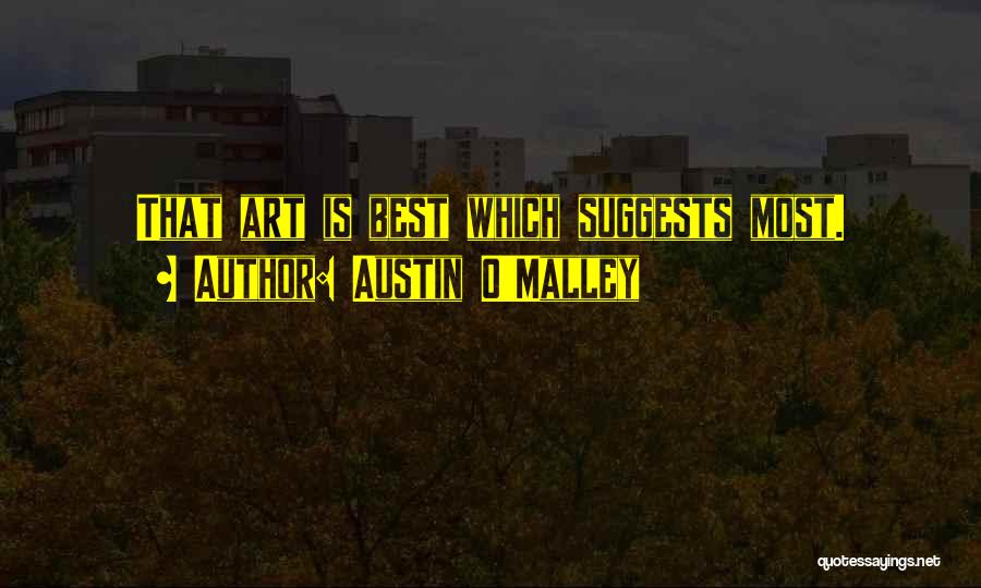 Austin O'Malley Quotes: That Art Is Best Which Suggests Most.