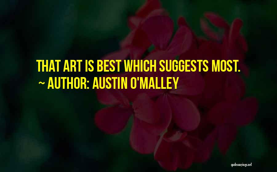 Austin O'Malley Quotes: That Art Is Best Which Suggests Most.