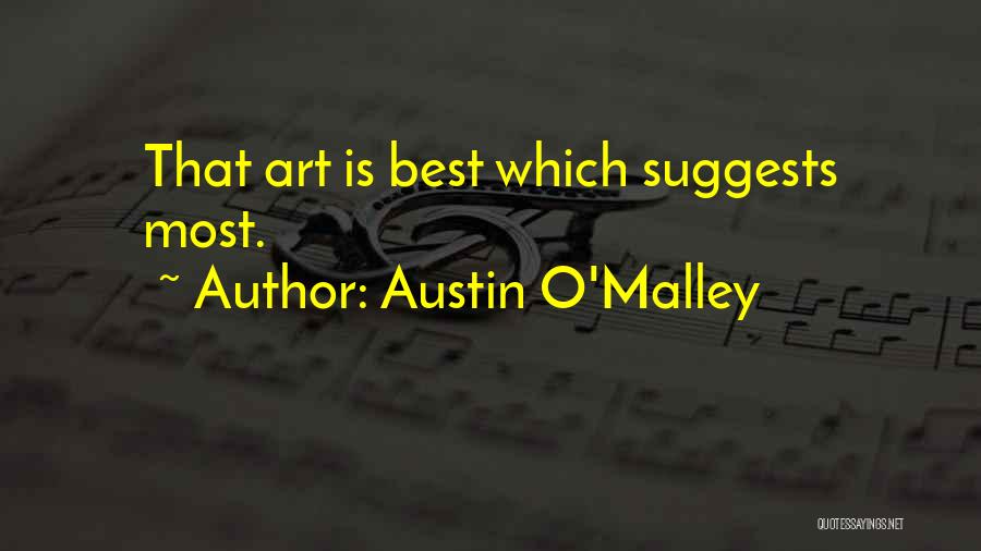 Austin O'Malley Quotes: That Art Is Best Which Suggests Most.