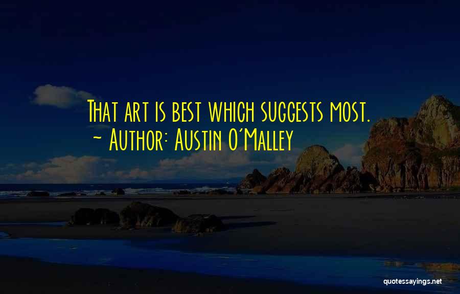 Austin O'Malley Quotes: That Art Is Best Which Suggests Most.