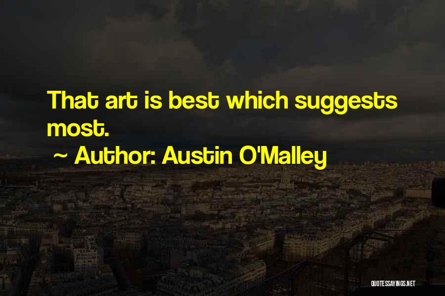 Austin O'Malley Quotes: That Art Is Best Which Suggests Most.