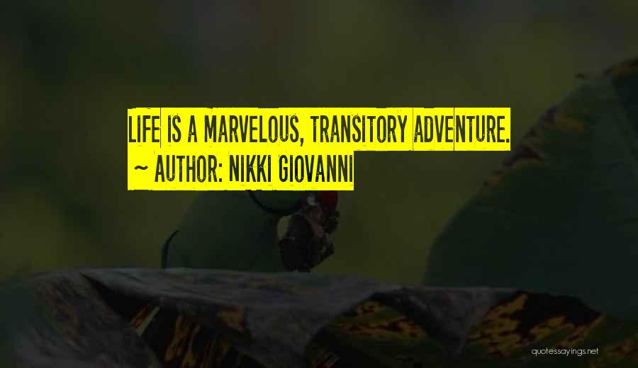 Nikki Giovanni Quotes: Life Is A Marvelous, Transitory Adventure.