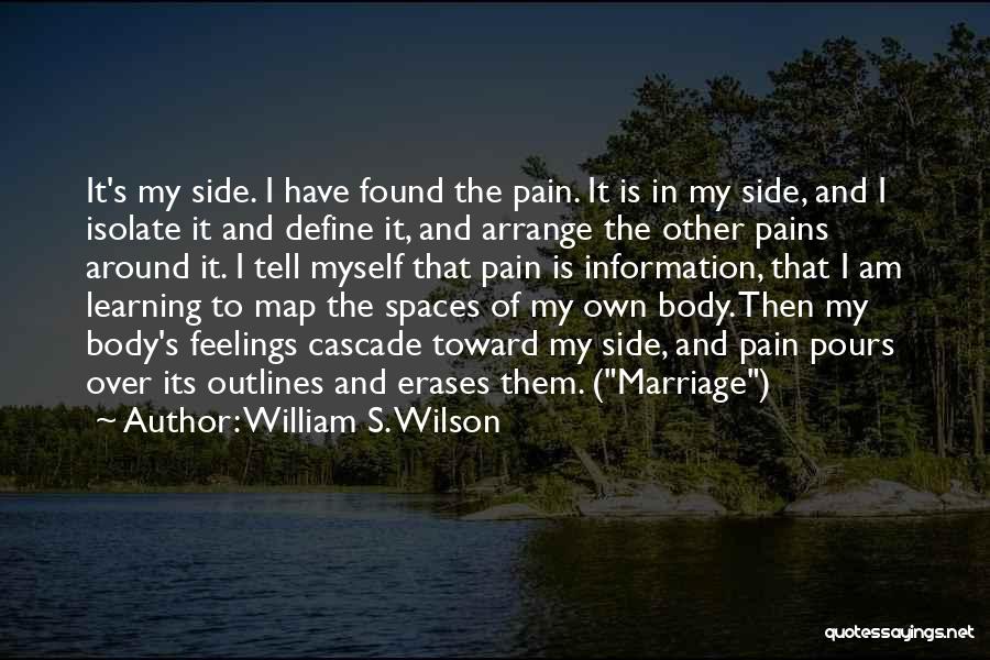 William S. Wilson Quotes: It's My Side. I Have Found The Pain. It Is In My Side, And I Isolate It And Define It,