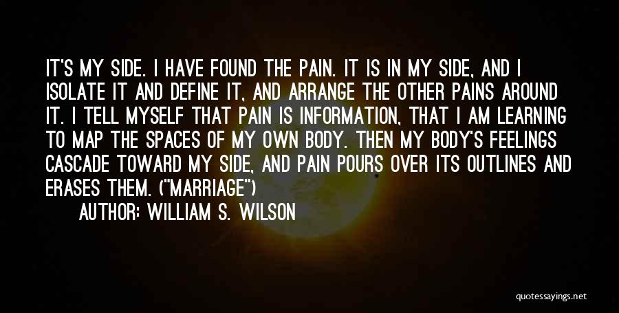 William S. Wilson Quotes: It's My Side. I Have Found The Pain. It Is In My Side, And I Isolate It And Define It,