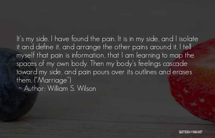 William S. Wilson Quotes: It's My Side. I Have Found The Pain. It Is In My Side, And I Isolate It And Define It,