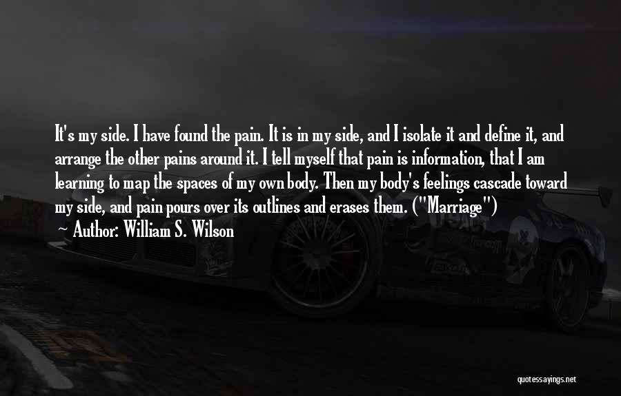 William S. Wilson Quotes: It's My Side. I Have Found The Pain. It Is In My Side, And I Isolate It And Define It,