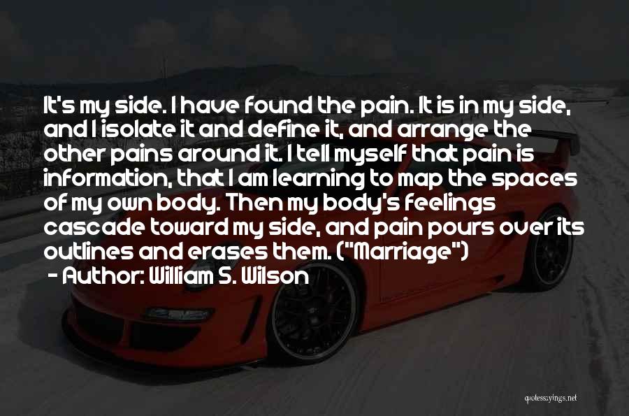 William S. Wilson Quotes: It's My Side. I Have Found The Pain. It Is In My Side, And I Isolate It And Define It,