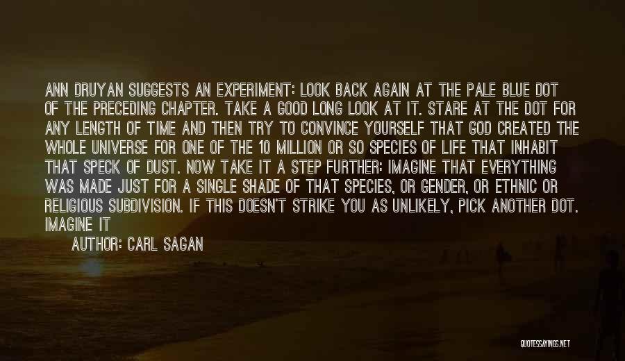 Carl Sagan Quotes: Ann Druyan Suggests An Experiment: Look Back Again At The Pale Blue Dot Of The Preceding Chapter. Take A Good