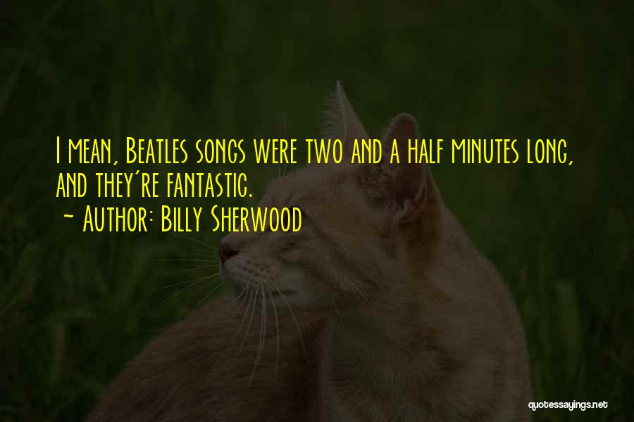 Billy Sherwood Quotes: I Mean, Beatles Songs Were Two And A Half Minutes Long, And They're Fantastic.