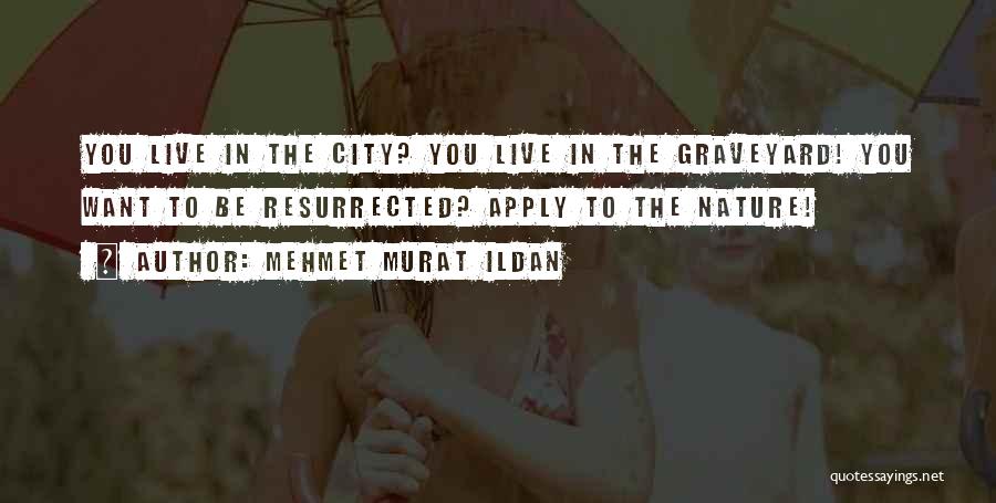 Mehmet Murat Ildan Quotes: You Live In The City? You Live In The Graveyard! You Want To Be Resurrected? Apply To The Nature!